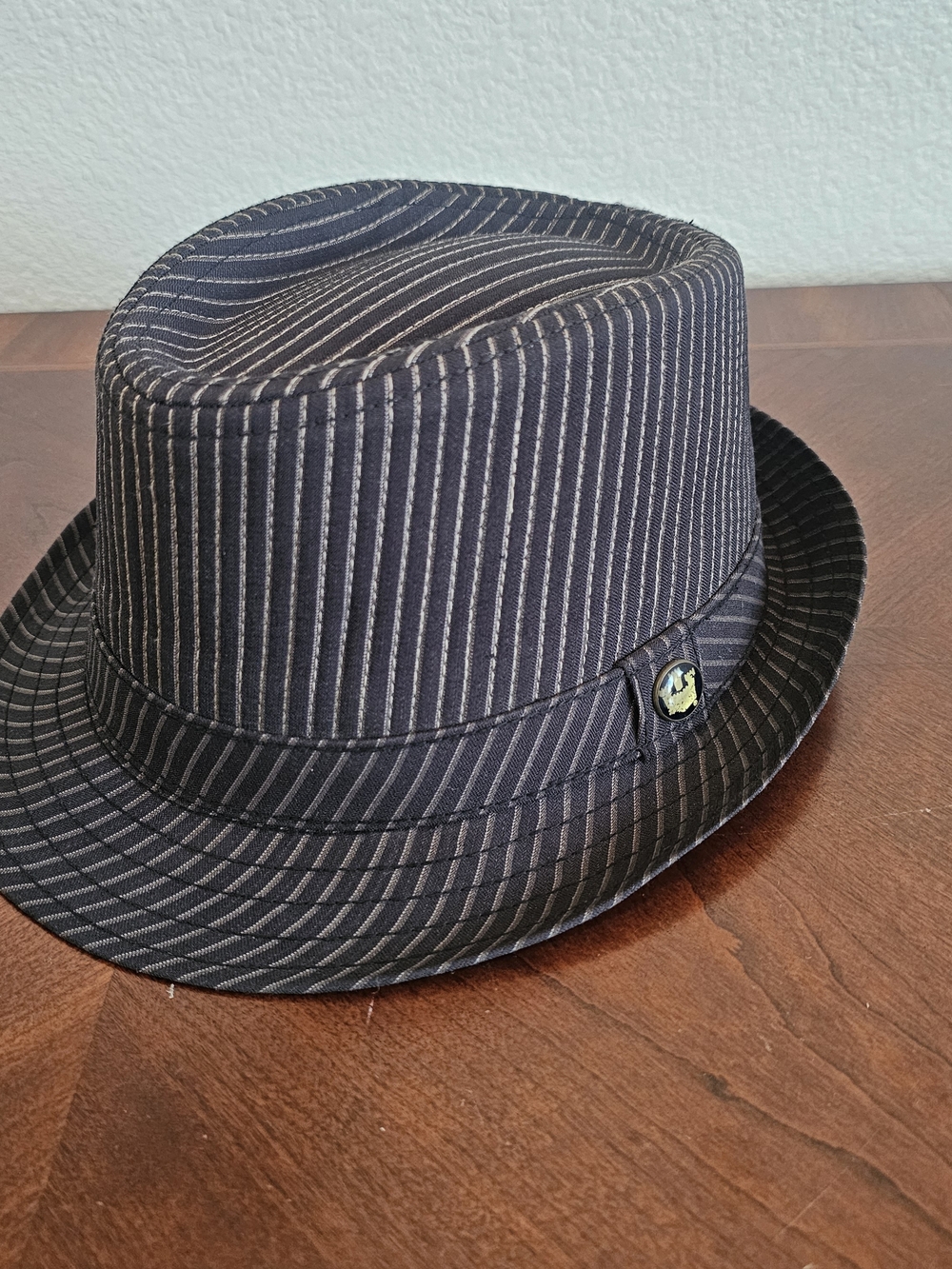 Goorin Bros Black Pinstriped Men's Hat Size XL Fits 7 1/2